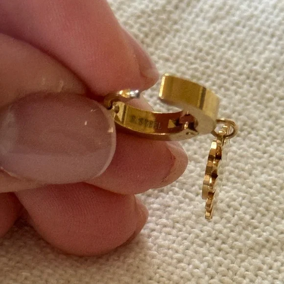 Gold Sunflower Earrings | Stainless Steel - Picture 4 of 4